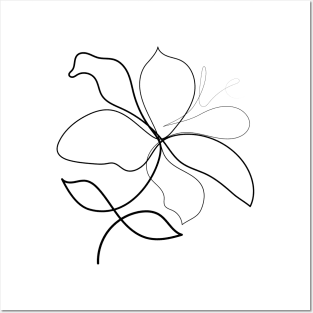 Lily Minimal art | One Line Drawing | One Line Art Posters and Art